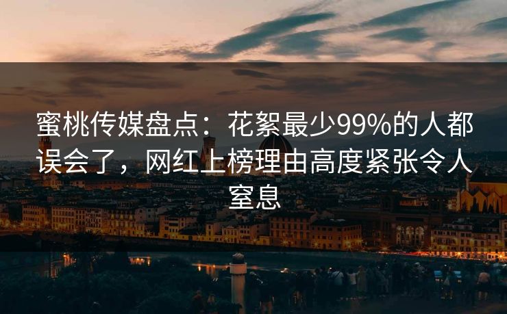 蜜桃传媒盘点：花絮最少99%的人都误会了，网红上榜理由高度紧张令人窒息
